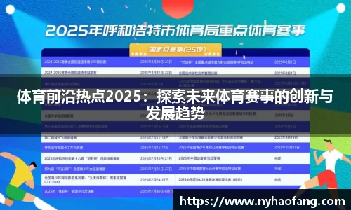 体育前沿热点2025：探索未来体育赛事的创新与发展趋势